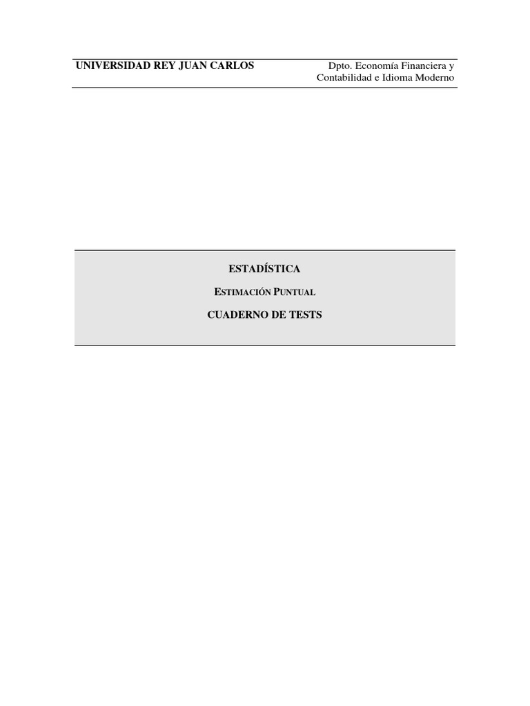 Métodos de Estimación en Estadística | PDF | Estimador | Teoría de la ...