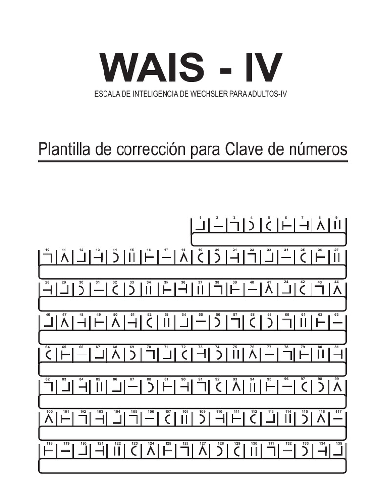 WAIS IV. Correccion Plantillas Claves PDF