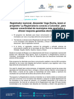 Registrador Nacional Lanzó Programa para Conectar A Municipios Más Apartados de Colombia