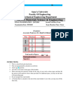 MSE101 Final Examination 2018 Answer