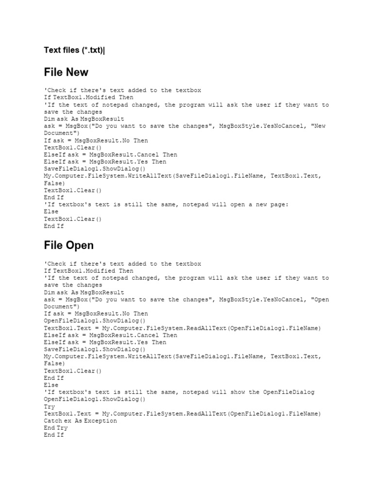Notepad Code | PDF | Filename | Computer File