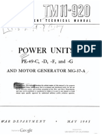 Power Units PE-49-C, - D, - F, and - G and Motor Generator MG-37-A, 1945 - TM11-920
