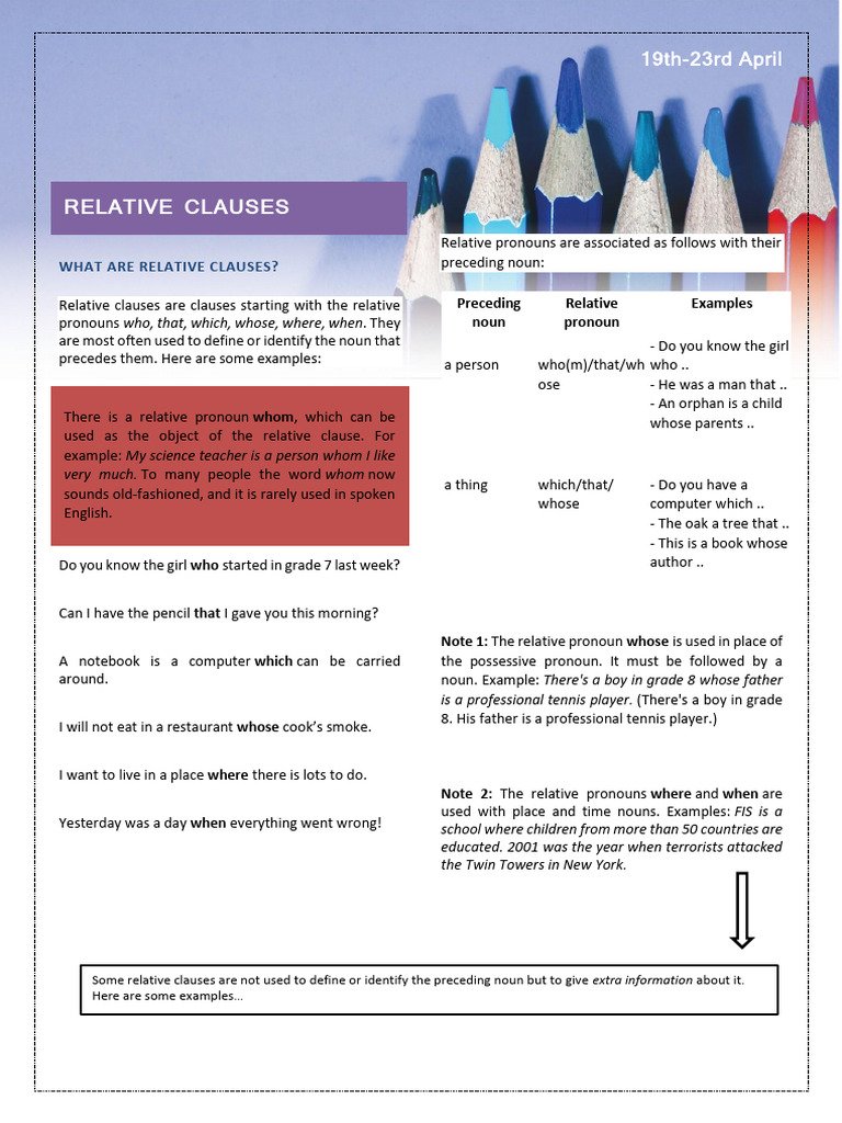 Understanding Relative Clauses | PDF | Pronoun | Clause
