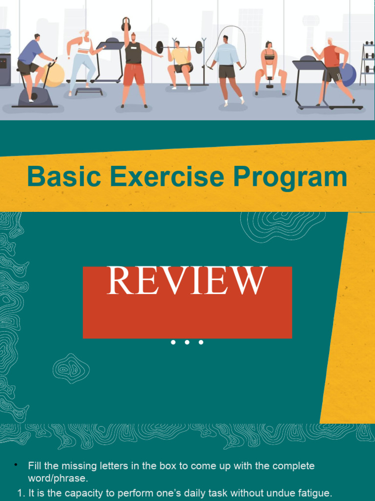 Pe week 1 lesson 2 basic exercise program pdf physical fitness