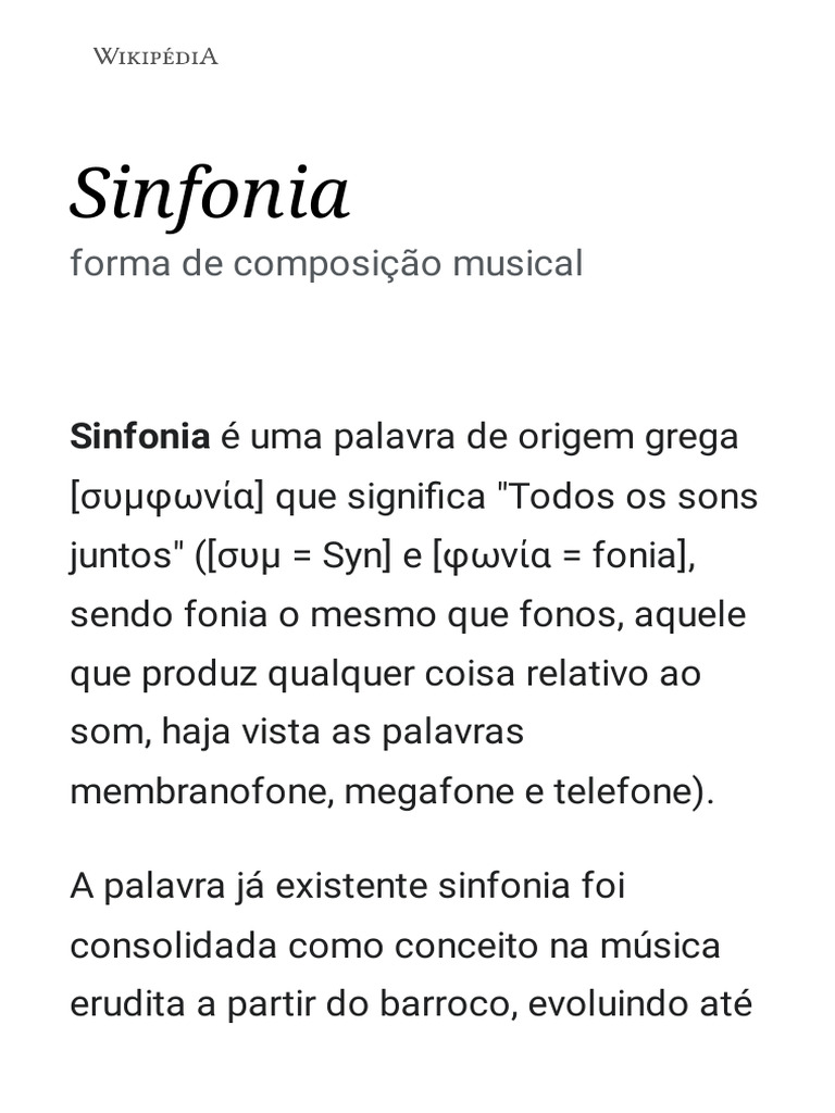 Significado e Evolução da Sinfonia | PDF | Sinfonia | Composições para ...