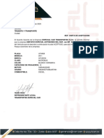 Carta de Aceptacion Especial Car Ufx658