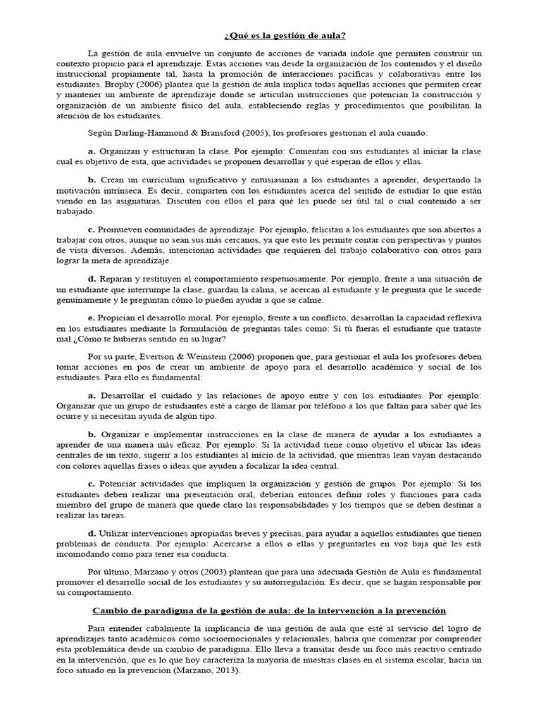 Claves para la Gestión del Aula | PDF | Aprendizaje | Salón de clases
