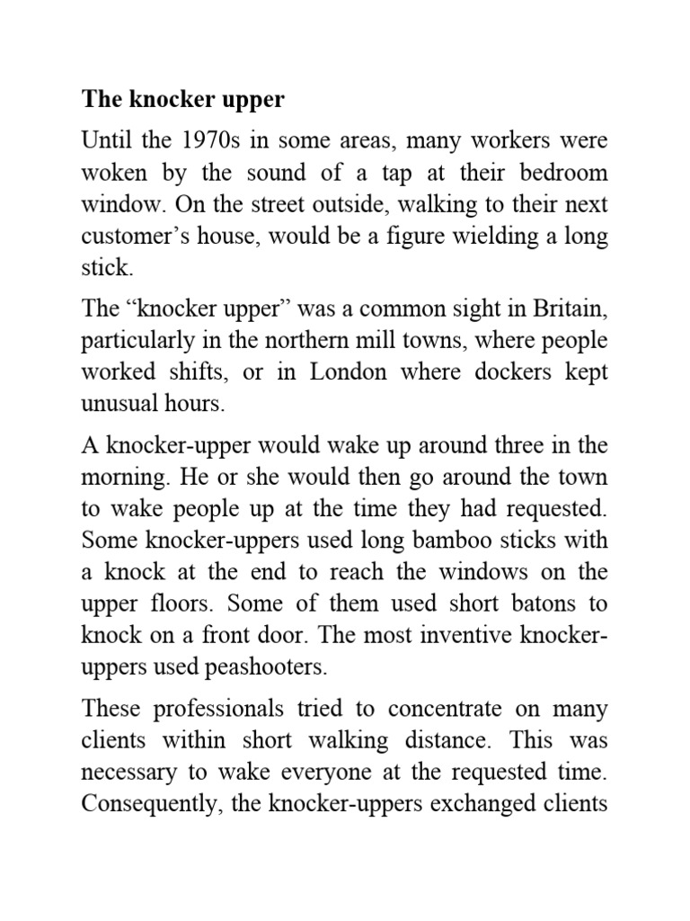 Knocker Upper PDF
