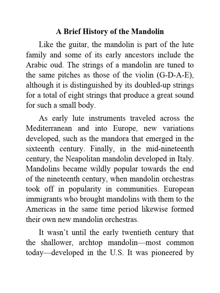 History of The Mandolin PDF