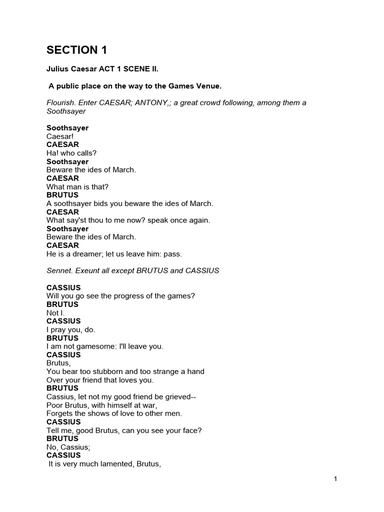 Julius Caesar Master Adapted Script 010422 VG All 4 Sections | PDF ...