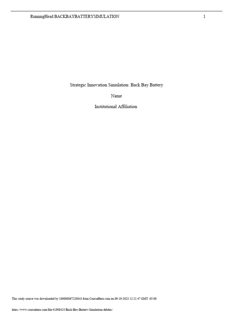 Back Bay Battery Simulation Insights | PDF | Rechargeable Battery ...