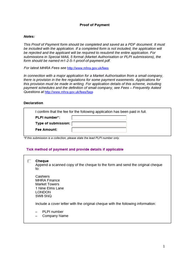 Proof_of_payment_form | PDF