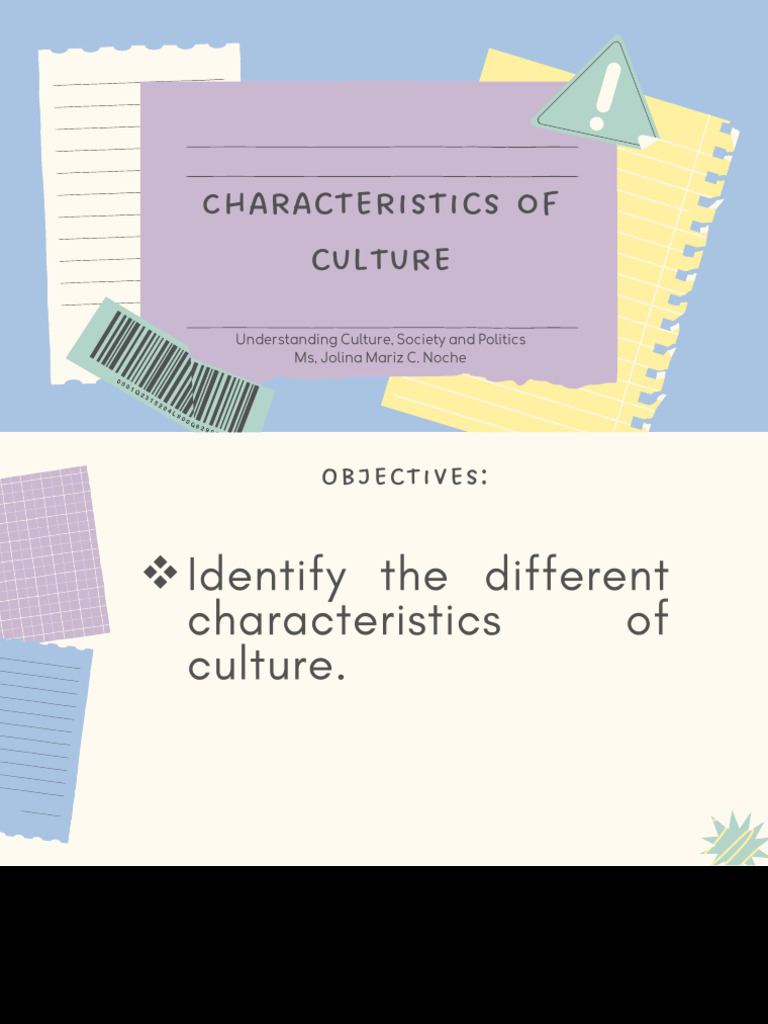 5 Characteristics of Culture PDF