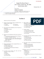 Section A: Sample/Pre-Board Paper 4 Class X Term 1 Exam Nov - Dec 2021 Social Science