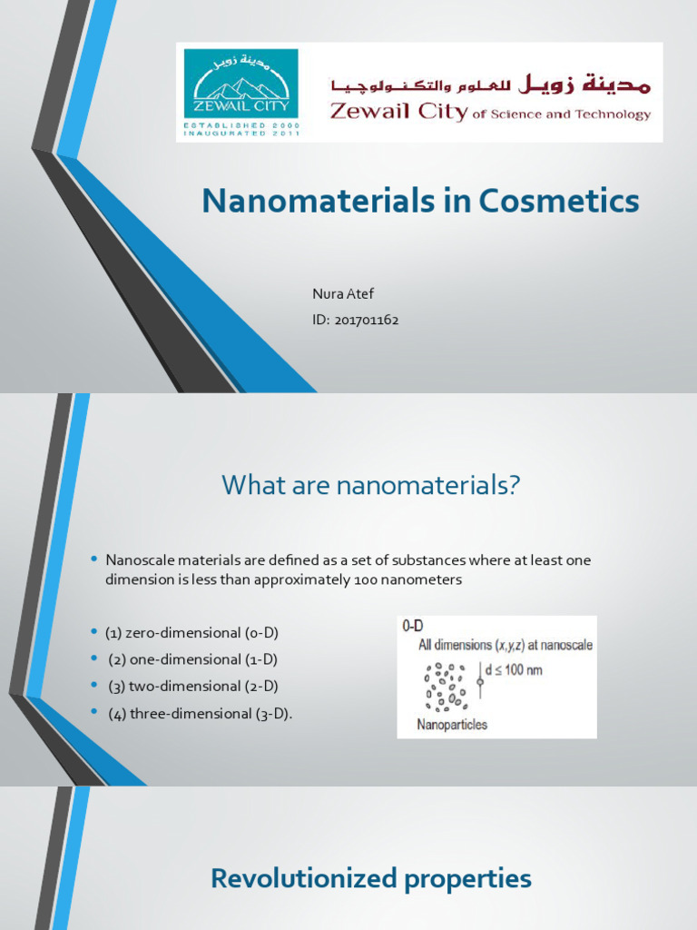 Nanomaterials in Cosmetic Applications | PDF | Nanomaterials ...
