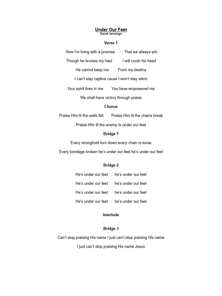 Lyrics Under Our Feet Pdf