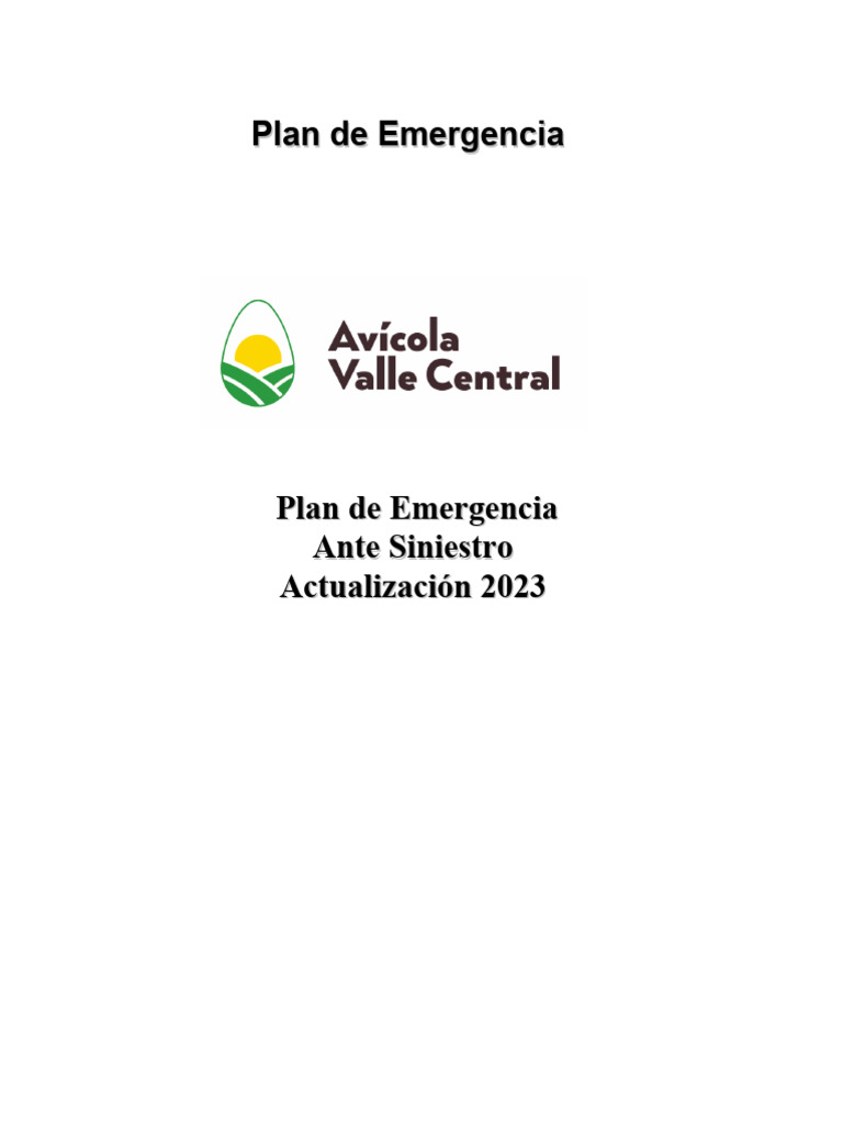 Plan de Emergencia 2023 para Siniestros | PDF | Riesgo | Primeros auxilios