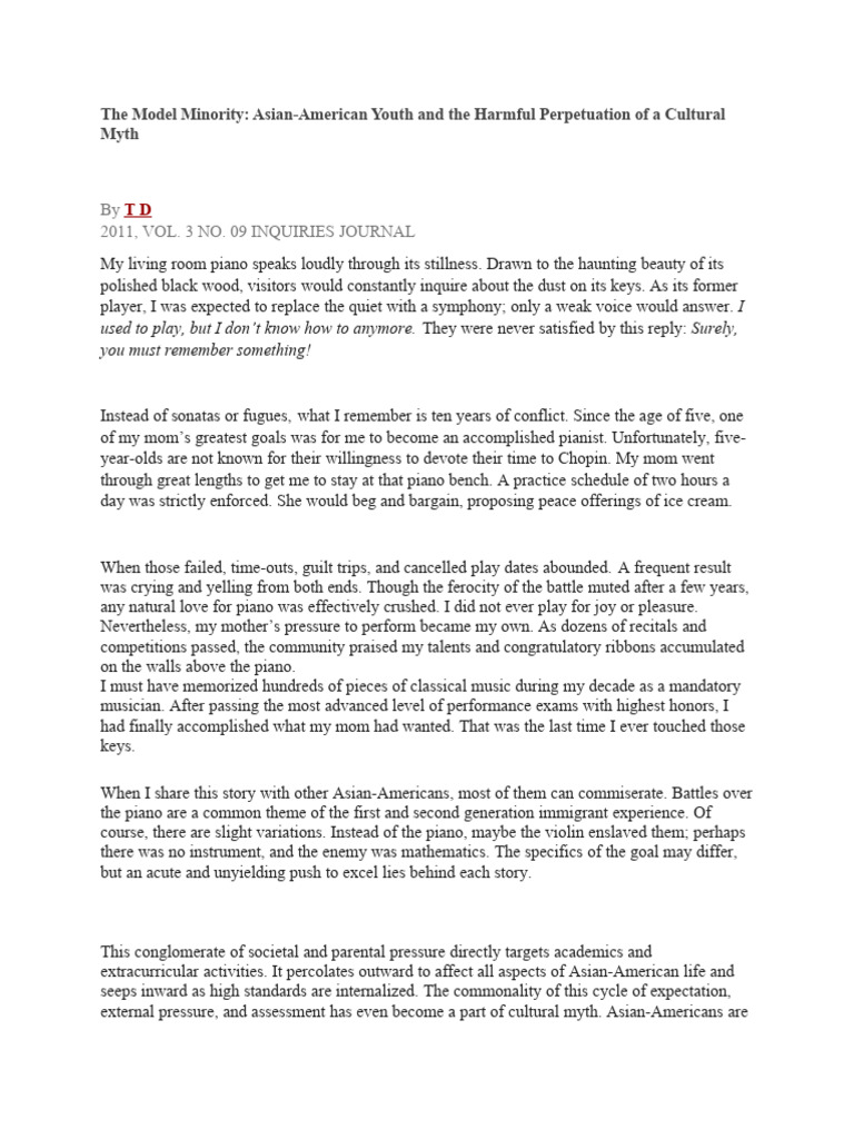 Reading 2 the model minority the eastern world pdf