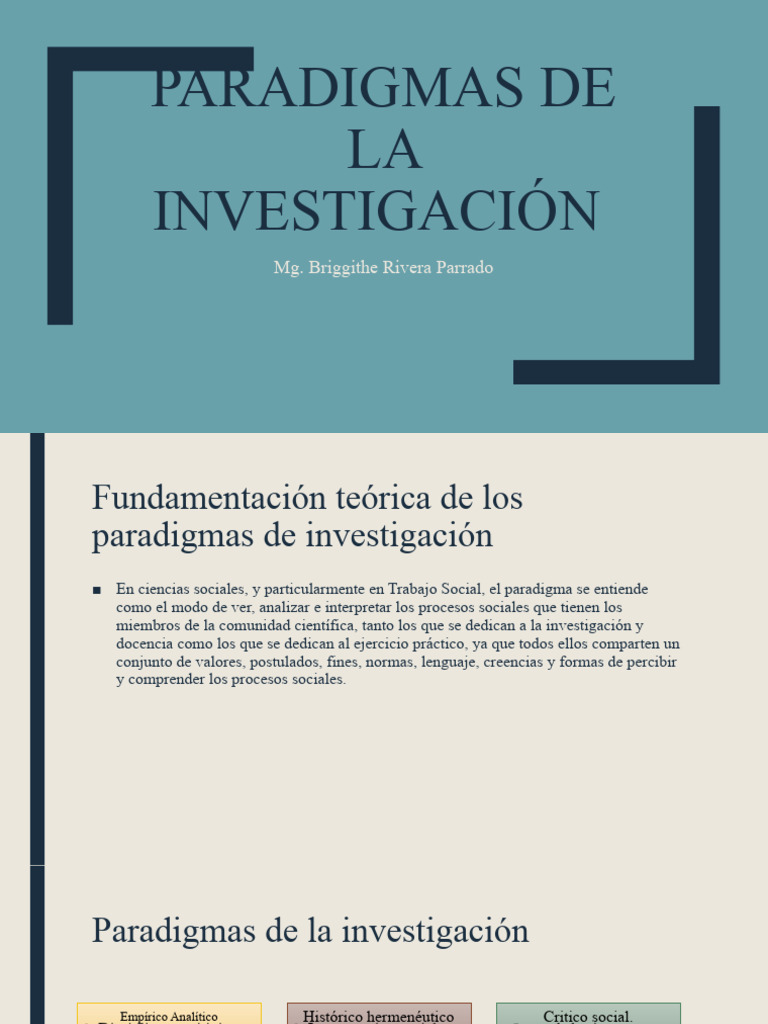 Paradigmas de Investigación Social | PDF | Paradigma | Ciencias Sociales
