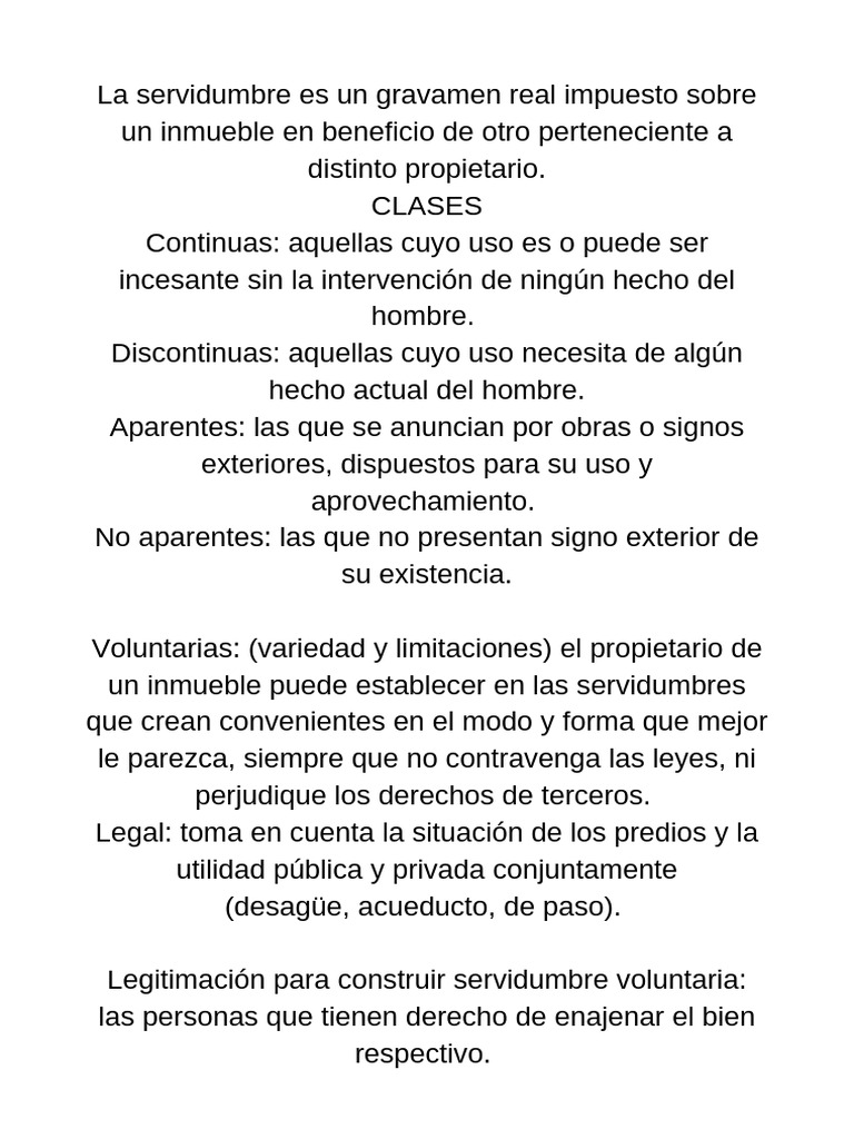 La Servidumbre Es Un Gravamen Real Impuesto Sobre Un Inmueble en