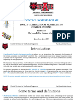 Topic 2. Matemethical Modelling of Control Systems V1