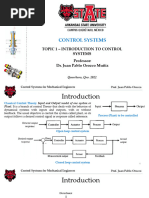 Topic 1. Introduction To Control Systems Design