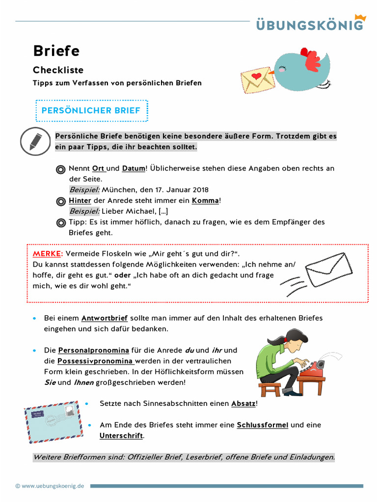 1 Uebungskoenig Checkliste Persoenlicher Brief | PDF