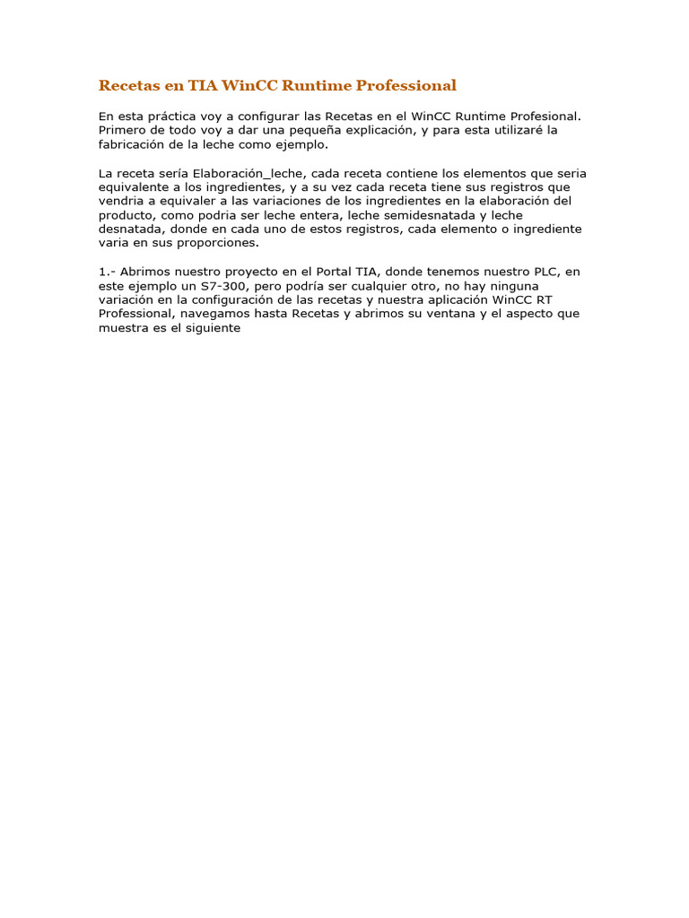 WINCC RECIPES FOR RUNTIME ADVANCED intelligence overview