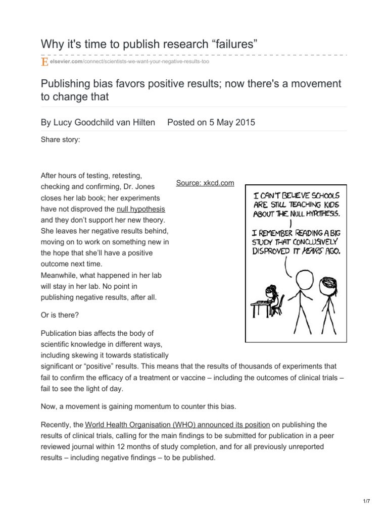 Why Its Time To Publish Research Failures | PDF | Science ...