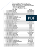 Hall Distribution List For The Student of Level-1, Term-1 of The Session 2019-2020