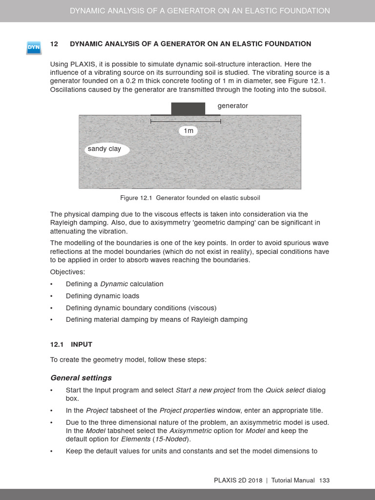 Dynamic Analysis Using PLAXIS 2D | PDF | Young's Modulus | Phase (Waves)