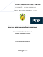 Determinacion Del PH y Caracteristicas Organolepticas de La Acrne de Pescado de Tres Especies Comerciales en El Malecon Grau de Pucallpa.