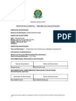 Protocolo Digital - Recibo Da Solicitação: Ministério Da Economia