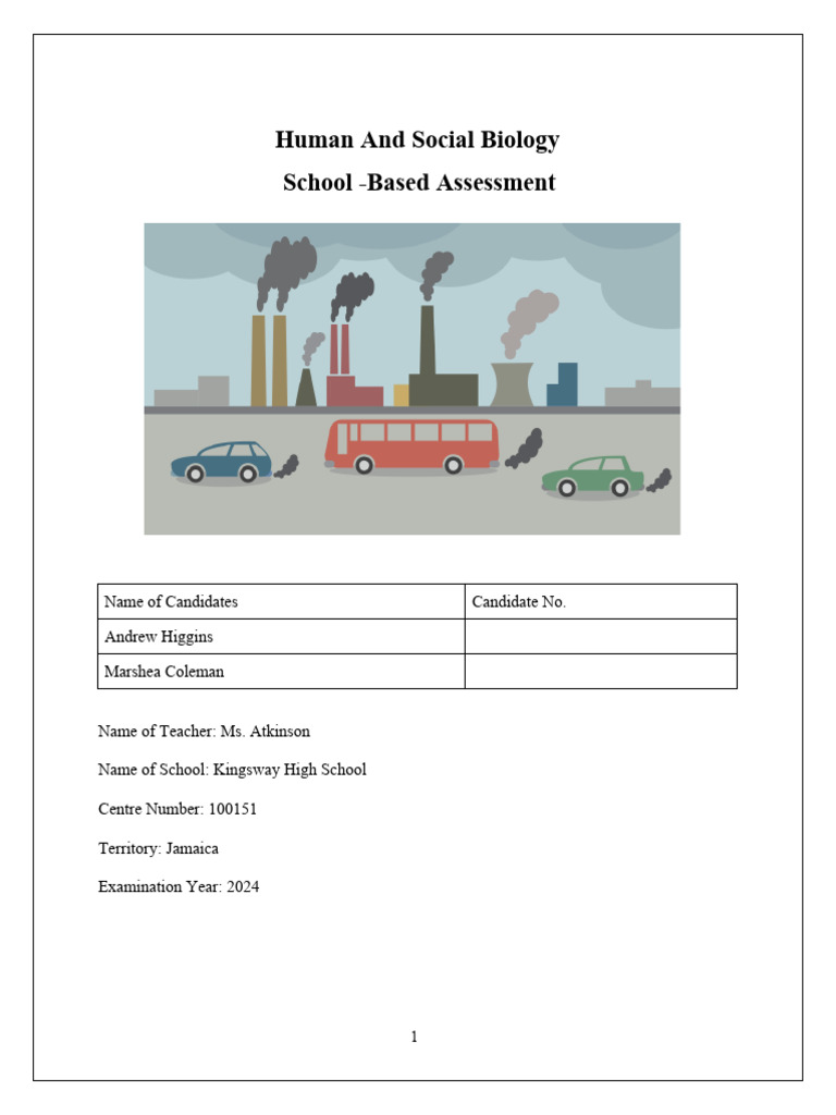 Andrew Higgins HSB SBA PDF Municipal Solid Waste Air Pollution