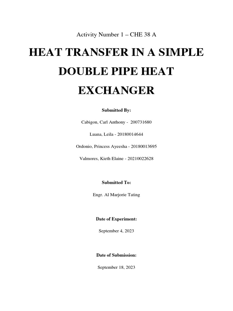Double Pipe Heat Exchanger Analysis | PDF | Heat Exchanger | Thermal ...