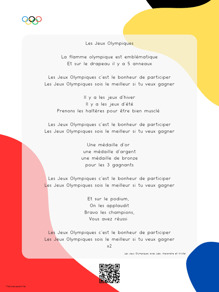 Paroles Les Jeux Olympiques PDF Compétition multisports