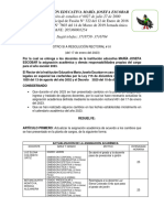 Decreto Municipal de Fusión #322 Del 12 de Enero de 2016 Resolución #7603 Del 14 de Marzo de 2019 Jornada Única