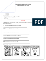 Caderno de atividades Portugues - 6º ano
