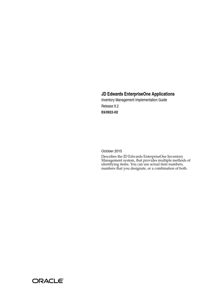 Jde 920 Inventory Management Download Free PDF Inventory Supply
