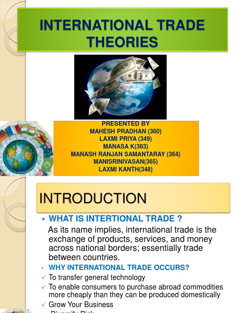 International Trade Theories Pdf Trade Exports