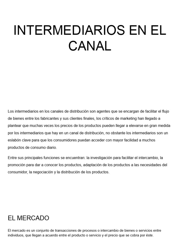 Intermediarios en Canales de Distribución | PDF