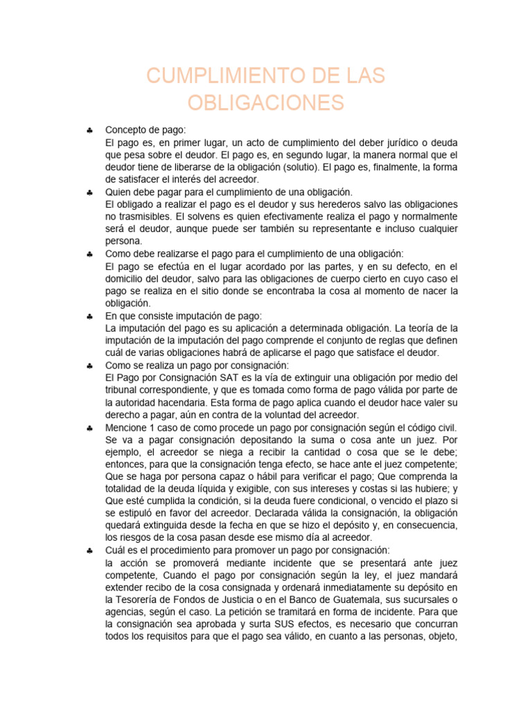 Cumplimiento de Obligaciones y Pagos | PDF | Pagos | Justicia