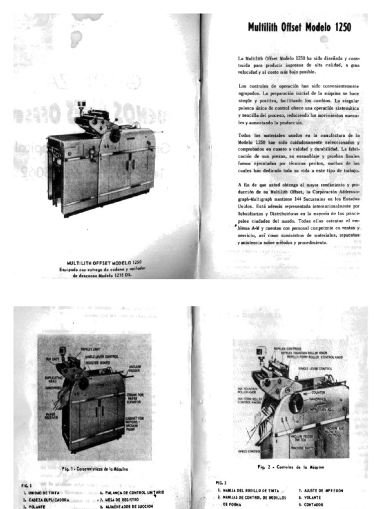 Manual Multilith Offset 1250 | PDF