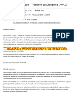 Entrega Da Avaliação - Trabalho Da Disciplina (AVA 2) Kalil