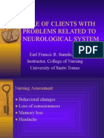 Care of Clients With Problems Related To Neurological System