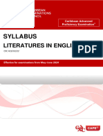 CAPE Literatures in English Syllabus Revised