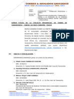 Escrito de Denucia Por Usurpacion - Papel Mebretado Estudio Juridico 2022 PDF