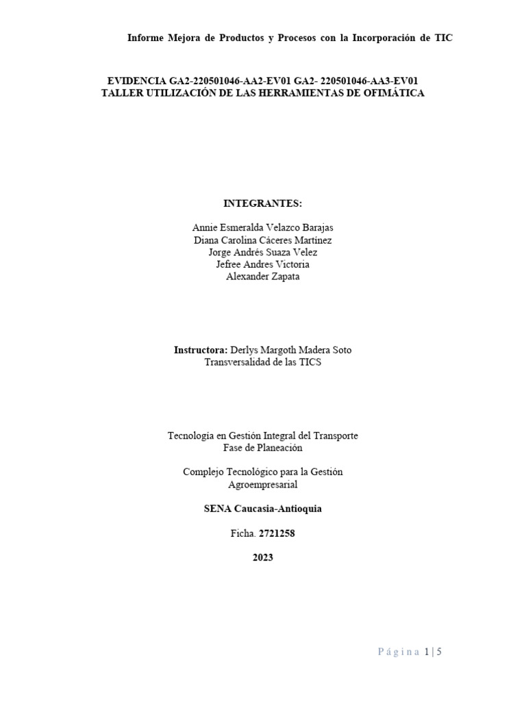 Informe de Mejora de Productos TIC | PDF | Tecnología de información y ...