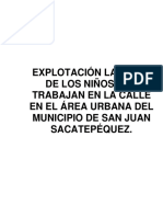 Informe Final Explotación Laboral de Los Niños Que Trabajan en La Calle Guatemala