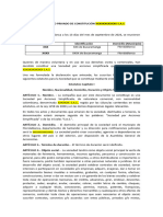 Documento Privado de Constitución Ferreteria